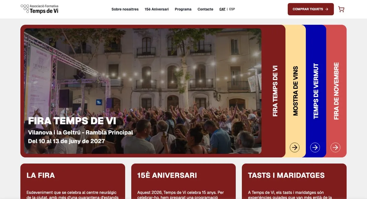 Captura del web de firatempsdevi.cat